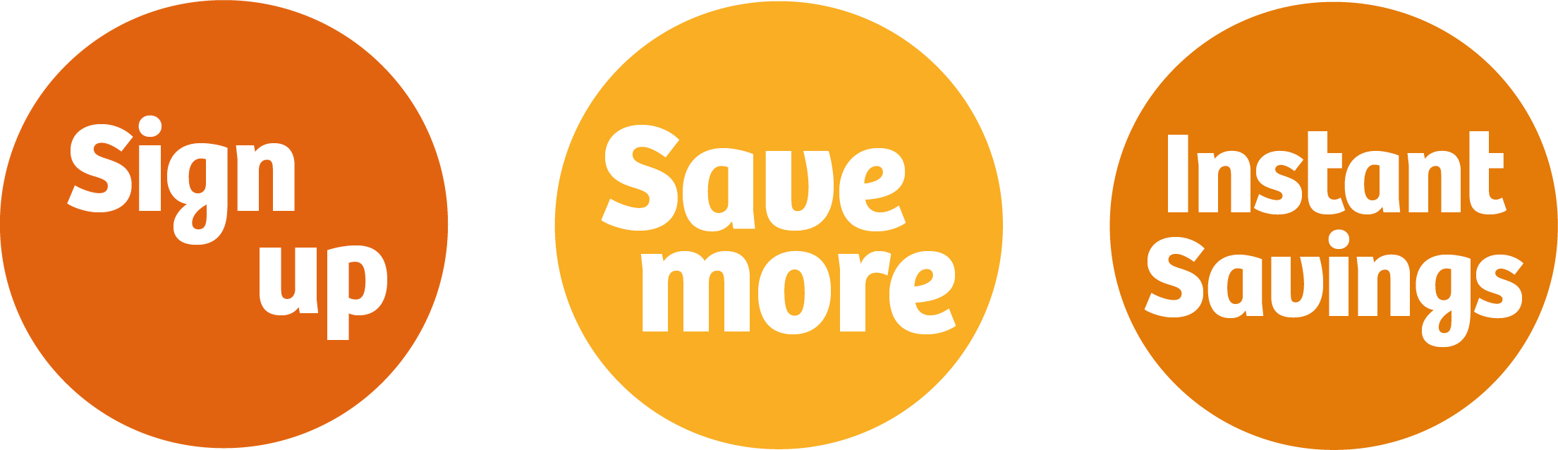 Sign up - Save more - Instant Benefits